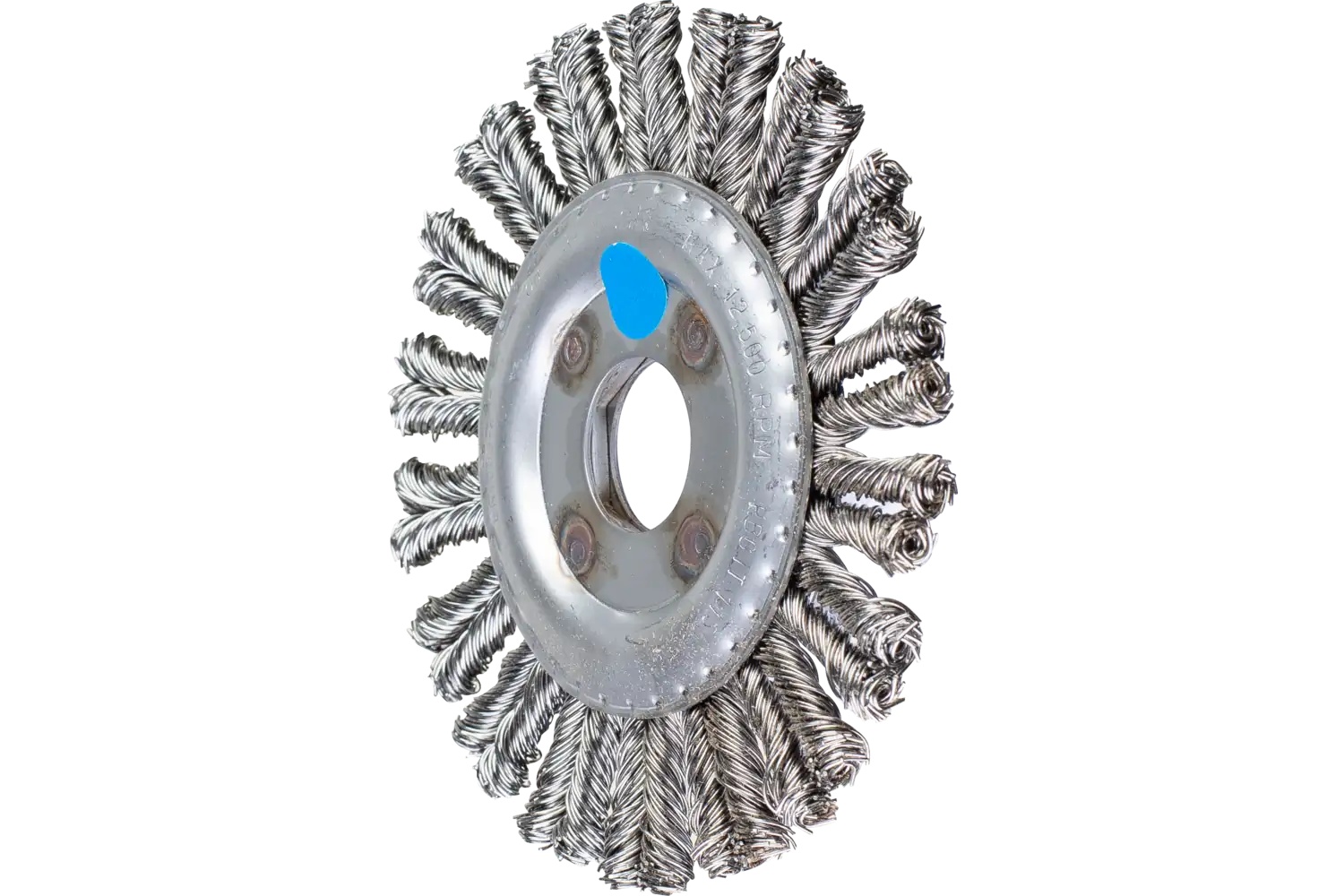 Picture of Pferd Inox-Total Knot Wire Wheel Brush 4-1/2" Dia. .020 Ss 7/8" Arbor
